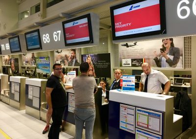 At TAROM check in desk